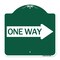Signmission Designer Series One Way W/ Right Arrow, Green & White Aluminum Sign, 18" x 18", GW-1818-24384 A-DES-GW-1818-24384 - alternate 1